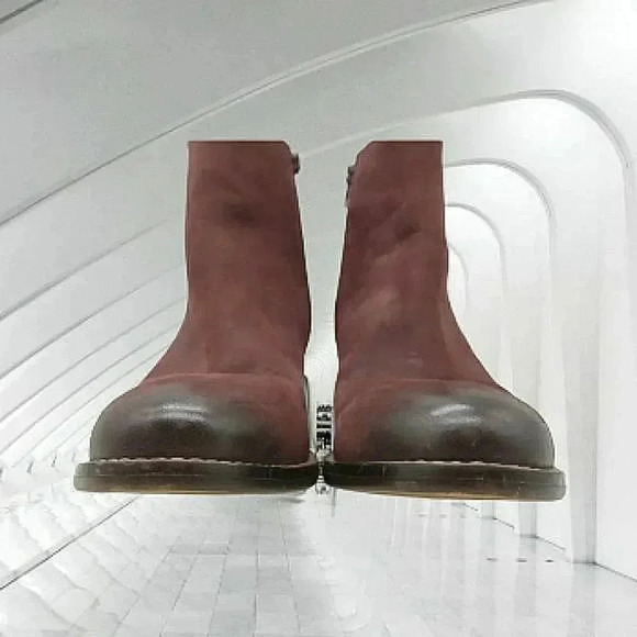 Steve Madden 9 Rider Western Burgundy Burnished Leather Ankle - Picture 3 of 8